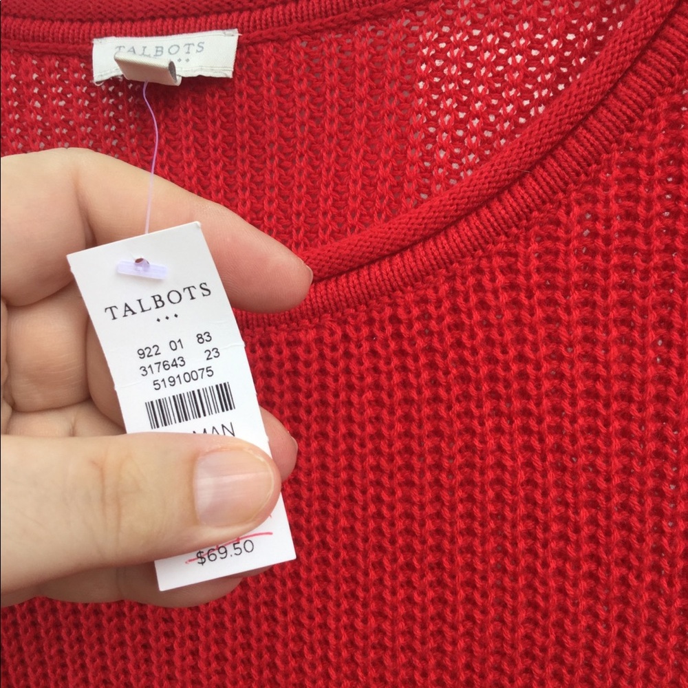 NWT Talbots Perfect For Leggings Red Sweater - Picture 3 of 3